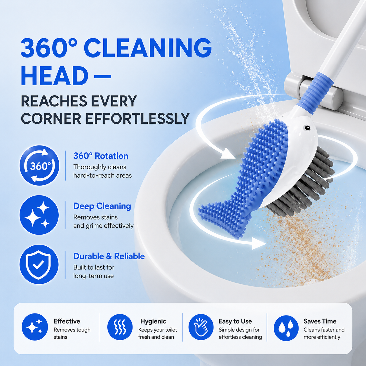 AquaWhale 2-In-1 Silicone Toilet Cleaning Brush